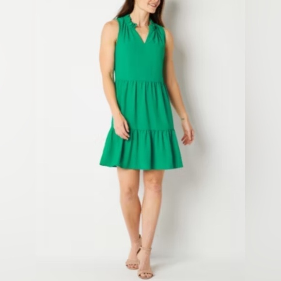 Summer Dresses 52 Seven Kelly Green Sleevless Babydoll Dress Size Large - Picture 1 of 10